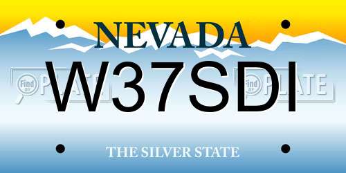 W37SDI Nevada License Plate