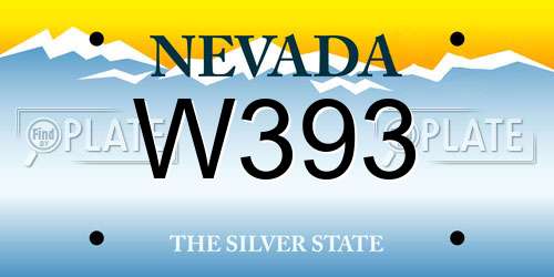 W393 Nevada License Plate