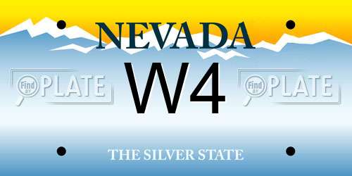 W4 Nevada License Plate