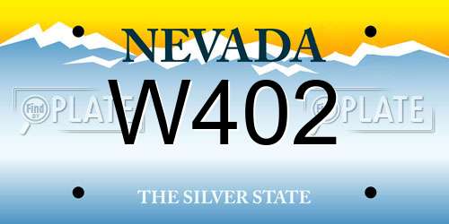W402 Nevada License Plate