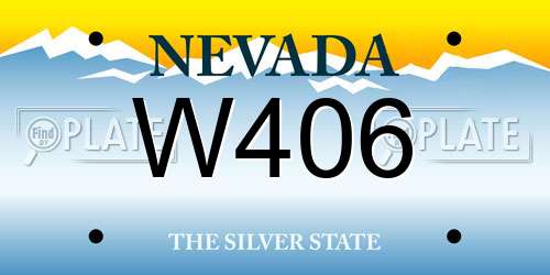 W406 Nevada License Plate