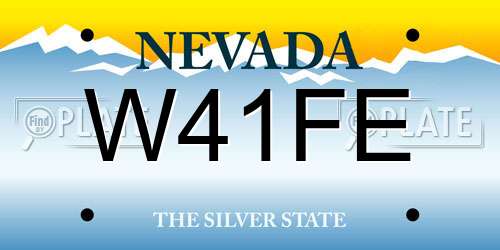 W41FE Nevada License Plate