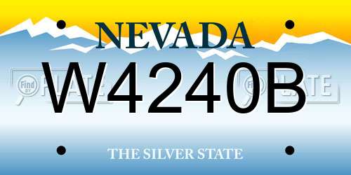 W4240B Nevada License Plate