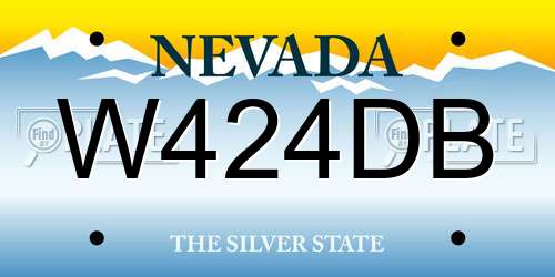 W424DB Nevada License Plate