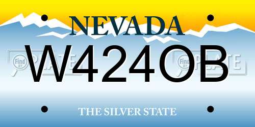 W424OB Nevada License Plate