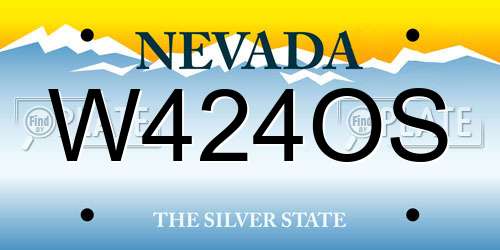 W424OS Nevada License Plate