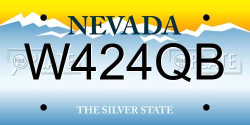 W424QB Nevada License Plate