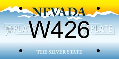 W426 Nevada License Plate