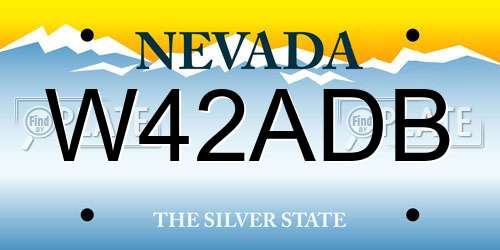 W42ADB Nevada License Plate