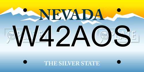 W42AOS Nevada License Plate
