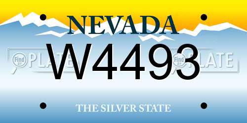 W4493 Nevada License Plate