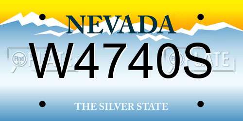 W4740S Nevada License Plate