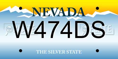 W474DS Nevada License Plate