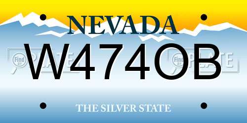 W474OB Nevada License Plate