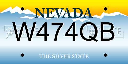 W474QB Nevada License Plate