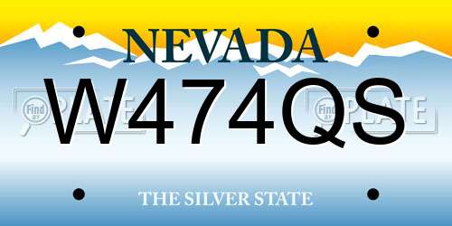 W474QS Nevada License Plate