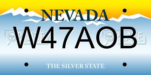 W47AOB Nevada License Plate