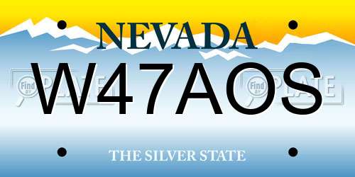 W47AOS Nevada License Plate