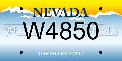 W4850 Nevada License Plate
