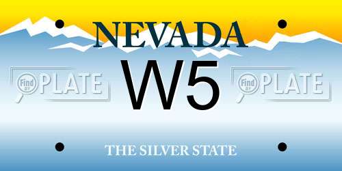 W5 Nevada License Plate