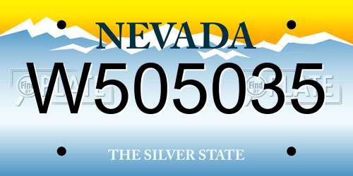 W505035 Nevada License Plate