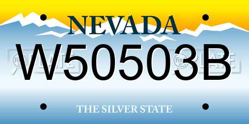 W50503B Nevada License Plate