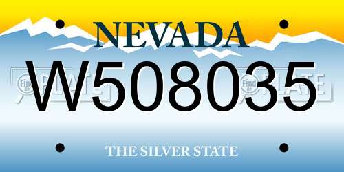 W508035 Nevada License Plate