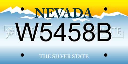 W5458B Nevada License Plate