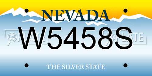 W5458S Nevada License Plate