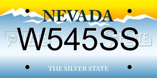 W545SS Nevada License Plate