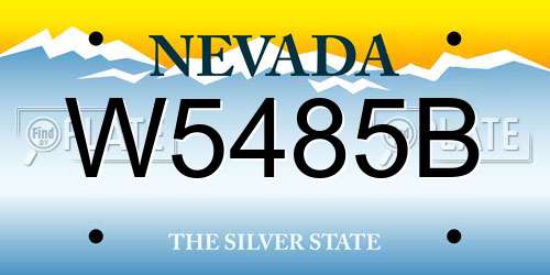 W5485B Nevada License Plate