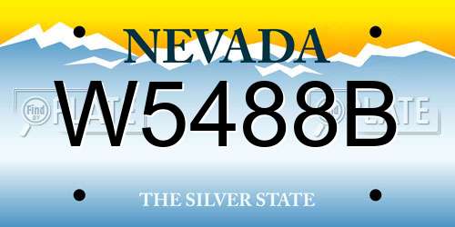 W5488B Nevada License Plate
