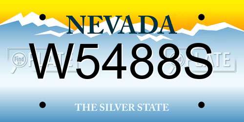 W5488S Nevada License Plate