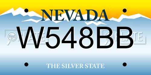 W548BB Nevada License Plate