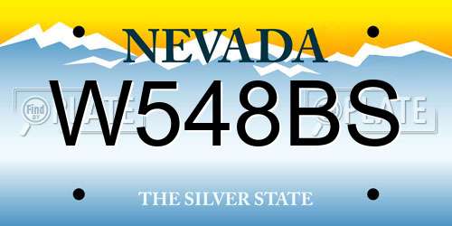 W548BS Nevada License Plate