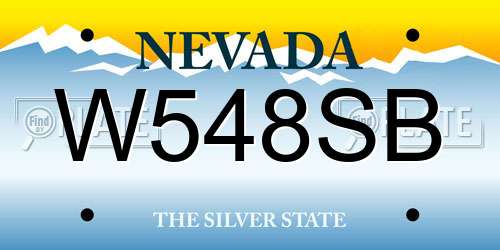 W548SB Nevada License Plate