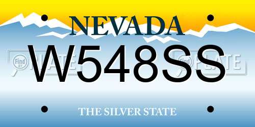 W548SS Nevada License Plate