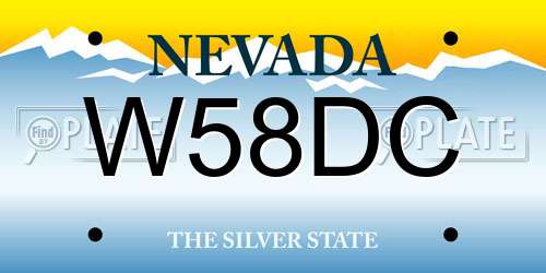 W58DC Nevada License Plate
