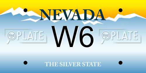 W6 Nevada License Plate