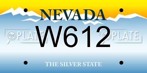 W612 Nevada License Plate