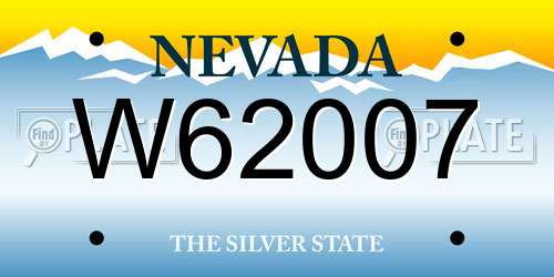 W62007 Nevada License Plate