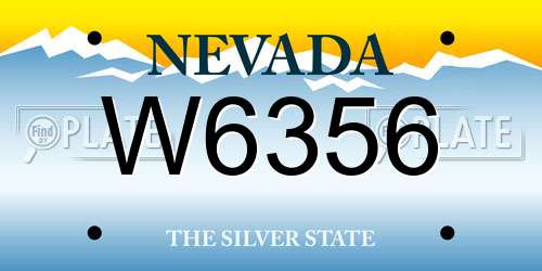 W6356 Nevada License Plate