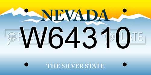 W64310 Nevada License Plate