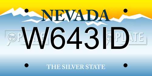 W643ID Nevada License Plate