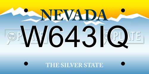 W643IQ Nevada License Plate