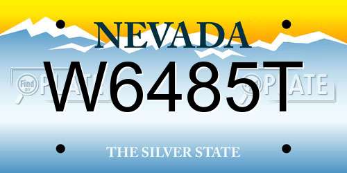 W6485T Nevada License Plate