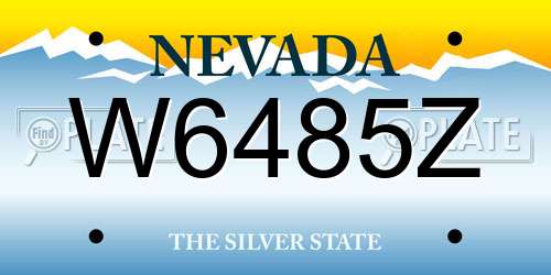 W6485Z Nevada License Plate