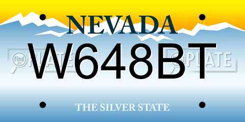 W648BT Nevada License Plate