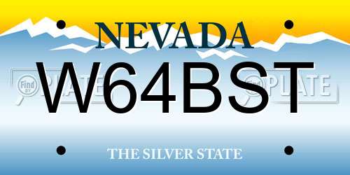 W64BST Nevada License Plate