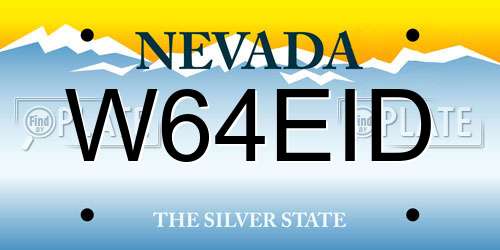 W64EID Nevada License Plate